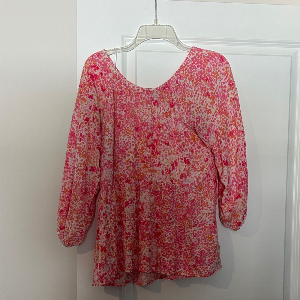 Vibrant Pink and Orange Women's Blouse